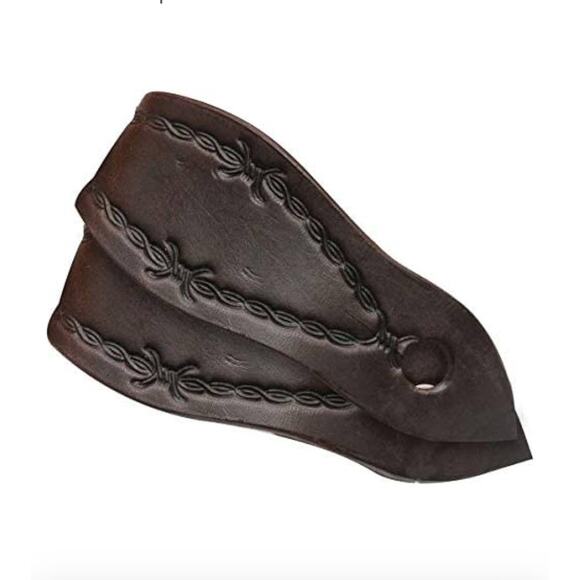 Showman Barbwire Tooled Oiled Harness Leather Slobber Straps Horse - Picture 1 of 4